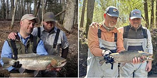 Kevin Morlock and Brandon Butler are on the same river, with steelhead, 15 years apart. (Brandon Butler/Driftwood Outdoors)